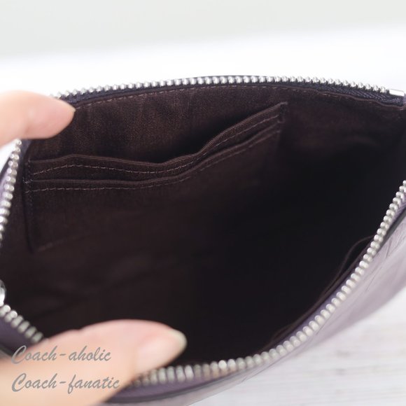 NWT Coach CN382 Nolita 19 in Crocodile-embossed Leather Silver/Amethyst - Picture 9 of 10